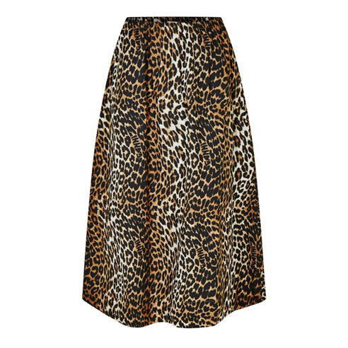 GANNI - Midi Leopard Print Skirt
