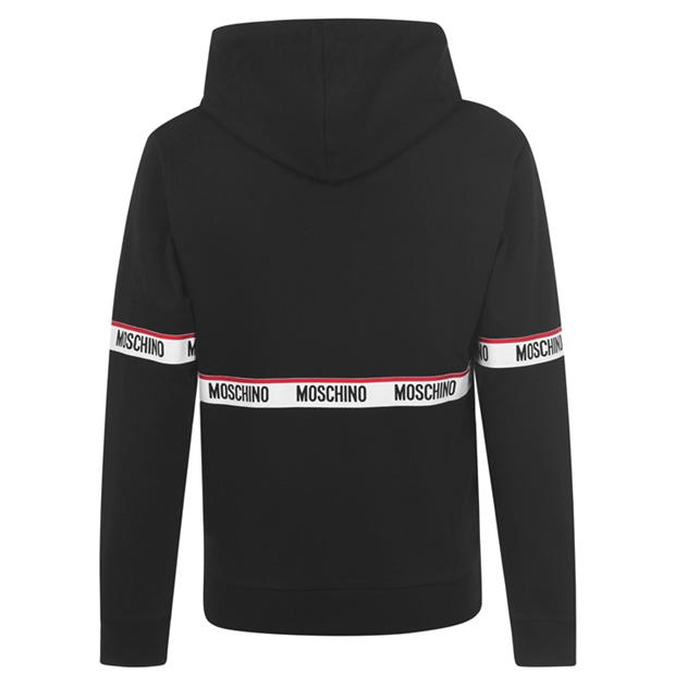 moschino tape logo hooded sweatshirt