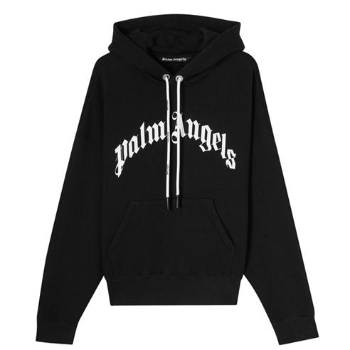 PALM ANGELS - Curved Logo Hoodie