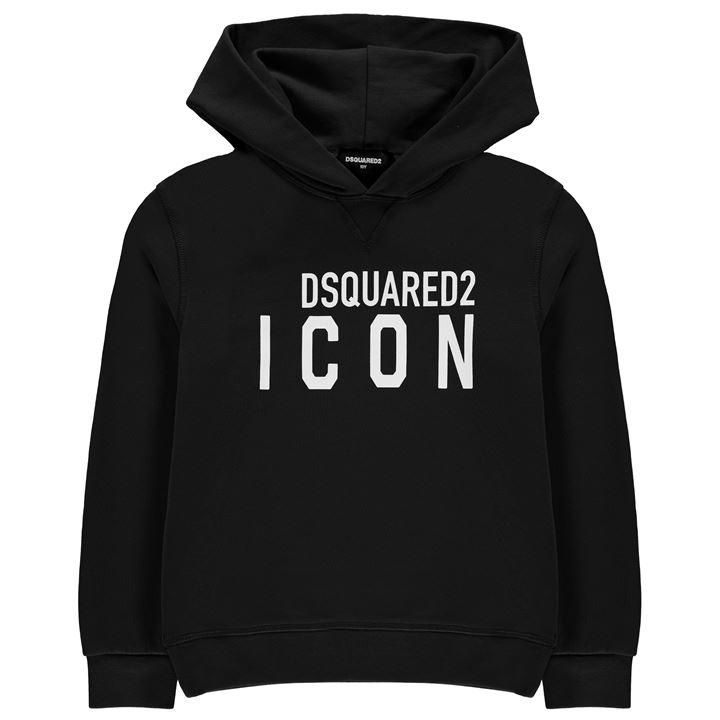 DSQUARED2 Junior Boys Basic Logo Oth Hoodie - Black DQ900