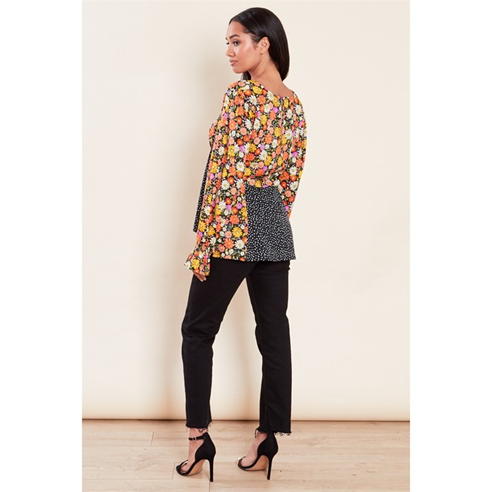 Hugo - Tunic Style Denim Print Blouse