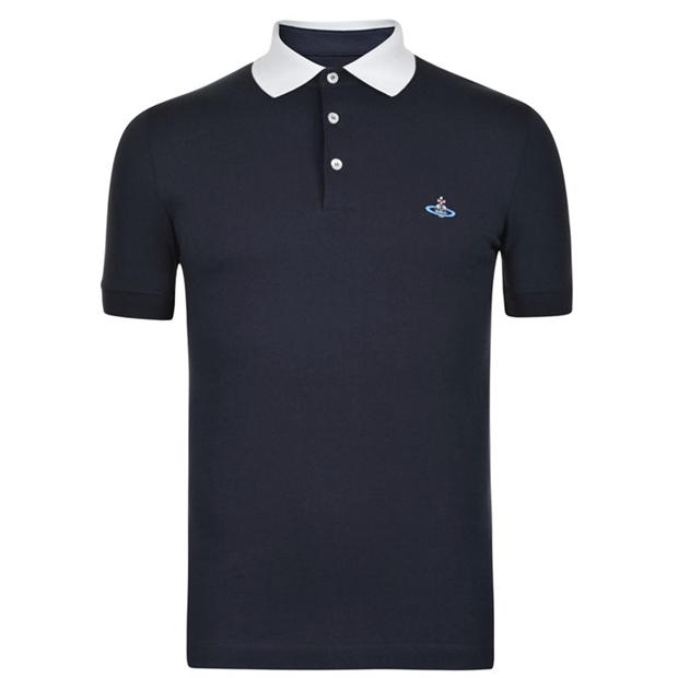 Navy/White - VIVIENNE WESTWOOD - Contrasting Collar Polo Shirt