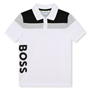 White 10P - Boss - Boss Large Logo Polo Shirt Juniors