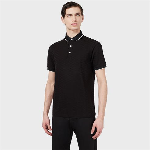 EMPORIO ARMANI - All-Over Eagle Logo Polo Shirt