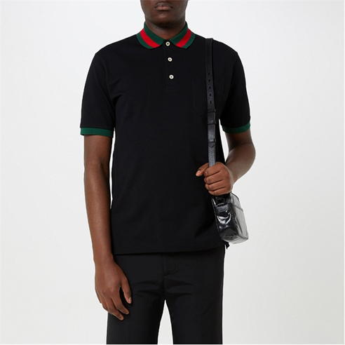 GUCCI - Web Collar Polo Shirt