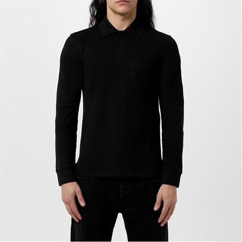 SAINT LAURENT - Saint Logo LS Polo Sn34