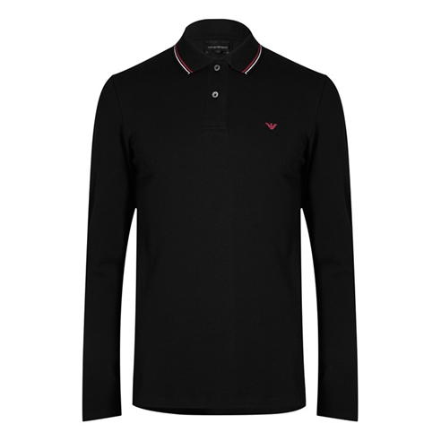 EMPORIO ARMANI - Long Sleeved Tipped Polo Shirt