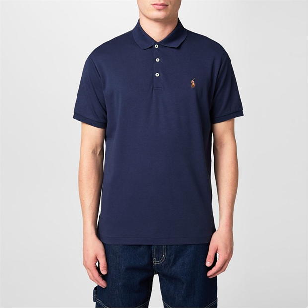 slim pima logo polo shirt