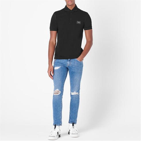 DOLCE AND GABBANA - Rubber Plate Polo Shirt