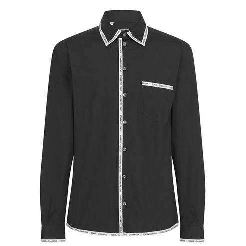DOLCE AND GABBANA - Logo Trim Shirt