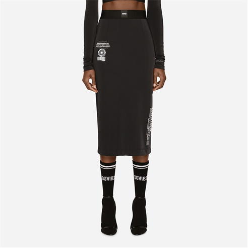 DOLCE AND GABBANA - Dg Vib3 Stretch Jersey Pencil Skirt