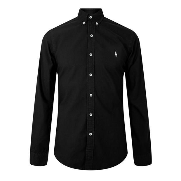 black polo dress shirt