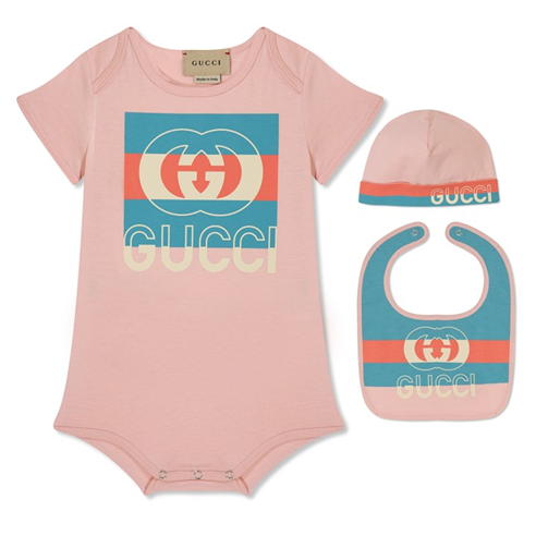 GUCCI - Girls Logo Babygrow Set