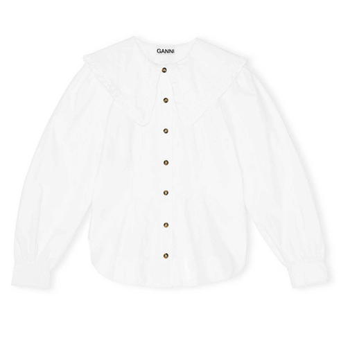 GANNI - Frill Bib Blouse