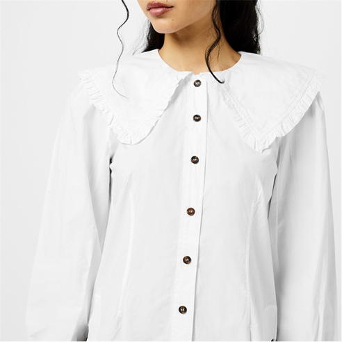 GANNI - Frill Bib Blouse
