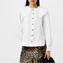 White 151 - GANNI - Frill Bib Blouse