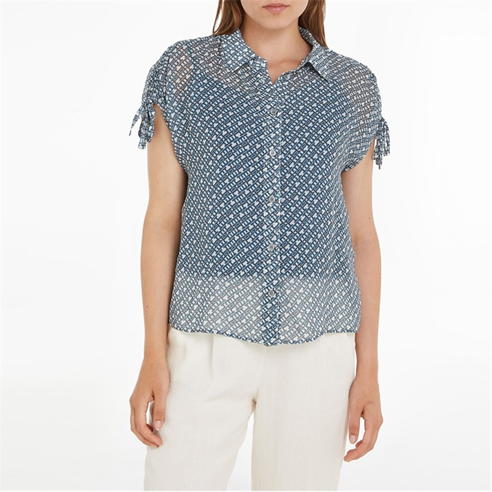 Tommy Hilfiger - AMD AOP CHIFFON TOP SS
