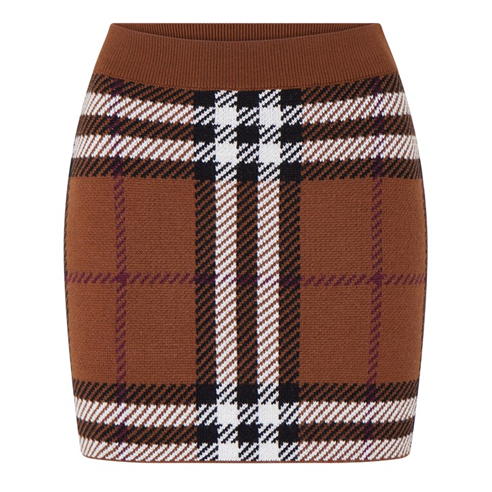 BURBERRY - Check Jacquard Mini Skirt