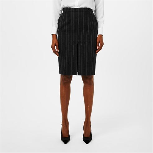 SAINT LAURENT - Wool And Silk Pinstripe Pencil Skirt