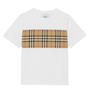 White A1464 - BURBERRY - Children'S Cedar Check Panel T Shirt