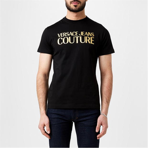 VERSACE JEANS COUTURE Gold Logo T Shirt 