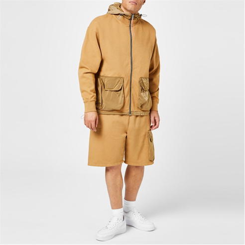 ARIES - Nylon Hybrid Zip Up Hoodie