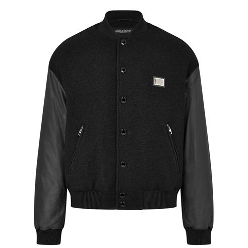 DOLCE AND GABBANA - Plate Varsity Bomber Jacket