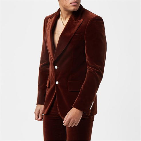 PALM ANGELS - Single Breasted Velvet Blazer