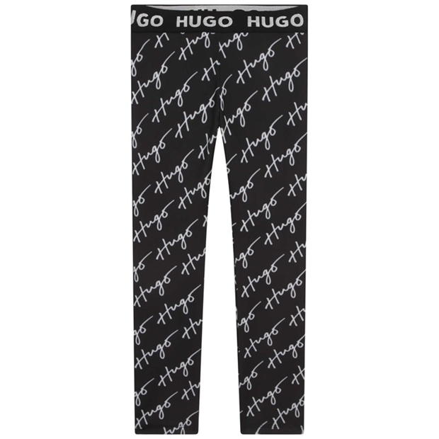 HUGO - Girls Black Logo Leggings