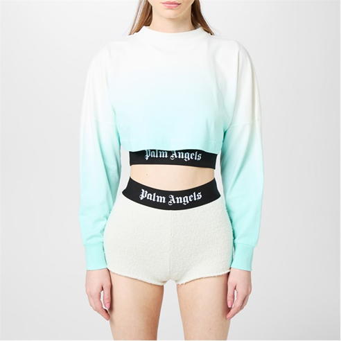 PALM ANGELS - Gradient Cropped Overlogo T-Shirt