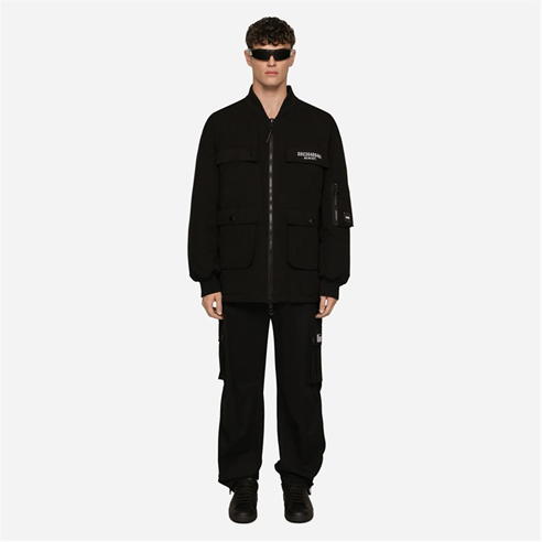 DOLCE AND GABBANA - Dg Vib3 Long Faille Bomber Jacket