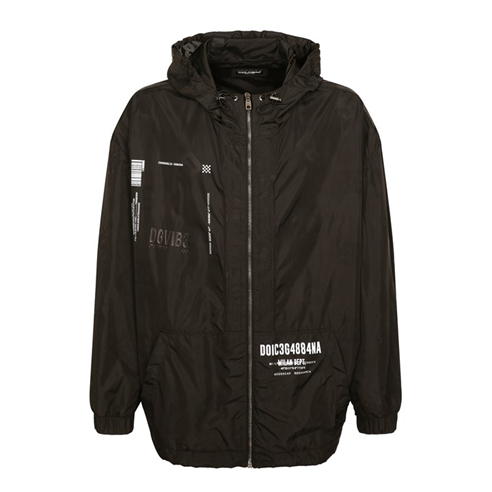 DOLCE AND GABBANA - Dg Vib3 Print Hooded Nylon Jacket