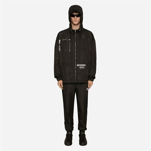 DOLCE AND GABBANA - Dg Vib3 Print Hooded Nylon Jacket