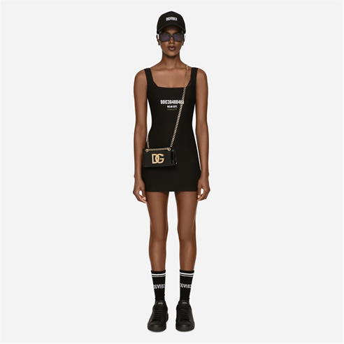 DOLCE AND GABBANA - Dg Vib3 Stretch Jersey Mini Dress