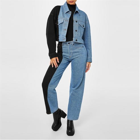 Hugo - Contrast Panel Straight Jeans