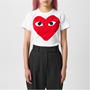 White - COMME DES GARCONS PLAY - Double Heart T Shirt