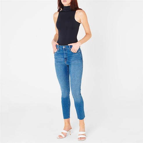 GOOD AMERICAN - Good Waist Crop Raw Hem Jean