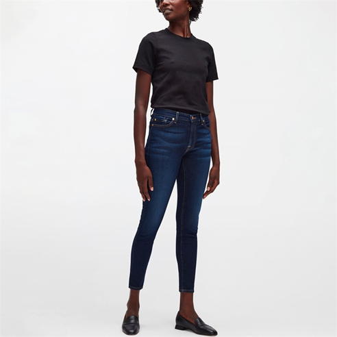 7 For All Mankind - High Waist Skinny Crop Jeans
