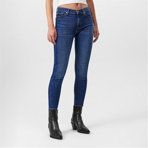 7 For All Mankind - High Waist Skinny Crop Jeans