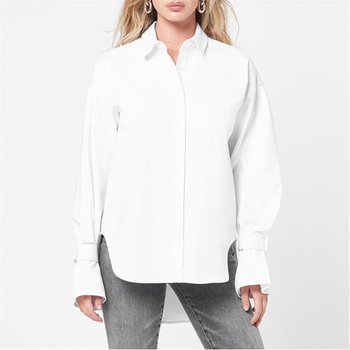 GOOD AMERICAN - Tabbed Poplin Shirt