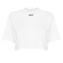 White 0110 - OFF WHITE - Logo Crop T Shirt