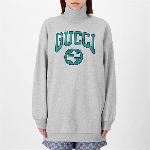 GUCCI - Longline High Neck Logo Sweatshirt