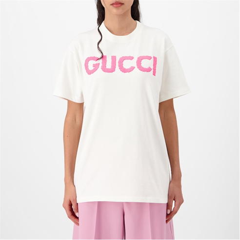 GUCCI - Cotton Jersey Embroidered Logo Tee