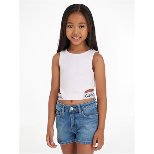 Calvin Klein Jeans - LOGO TAPE PUNTO CUT OUT TOP