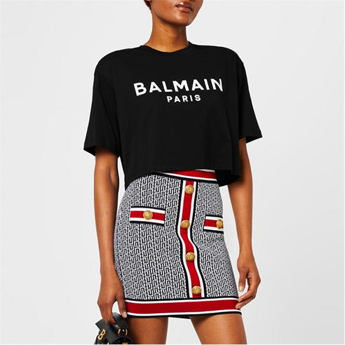 BALMAIN - Cropped Logo T Shirt