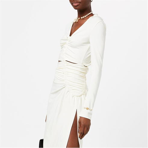 OFF WHITE - Vi Crepe Drop Midi Dress