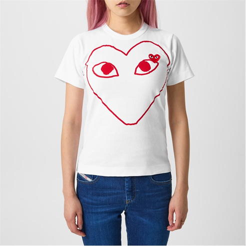 COMME DES GARCONS PLAY - Outline Heart Logo T Shirt