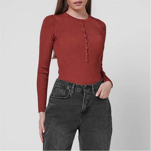 GOOD AMERICAN - Ribbed Long Sleeve Bodysuit