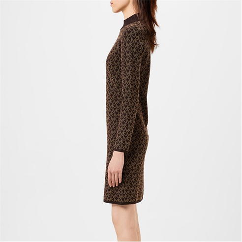 MICHAEL Michael Kors - Logo Jacquard Funnel Neck Dress
