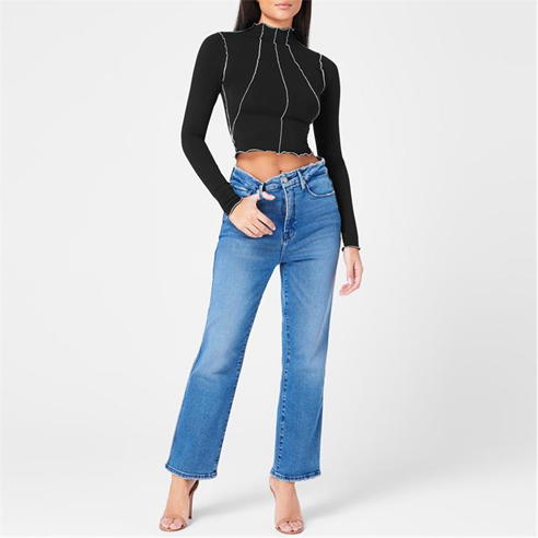 GOOD AMERICAN - Good Curve Straight Leg Jeans